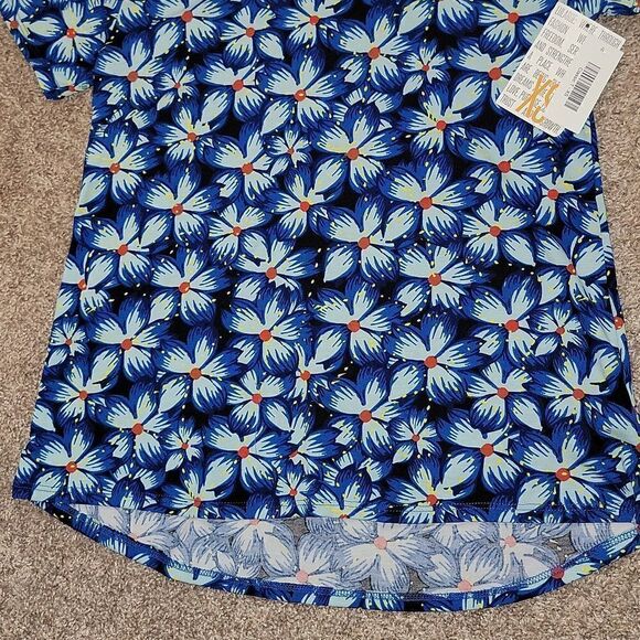 NWT Lularoe Classic T Bright Blue Flower Design Womens Size XS 2-4 - Picture 3 of 7